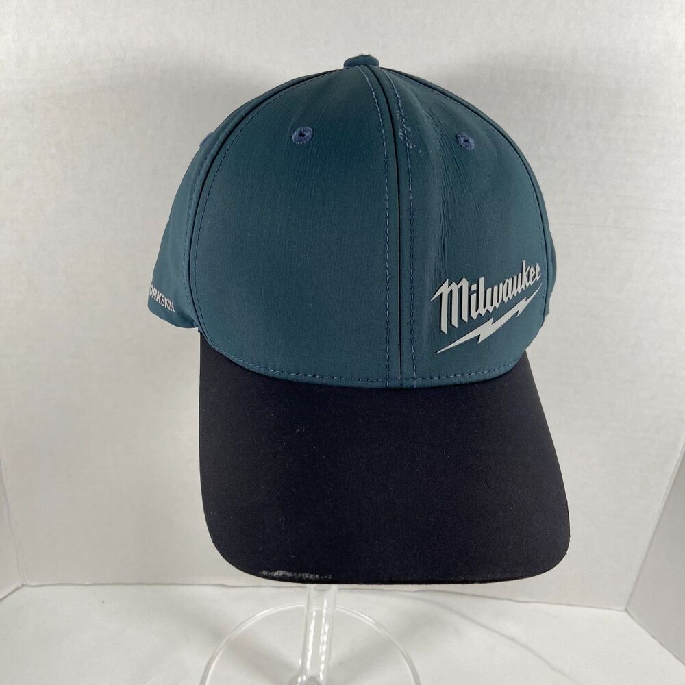 Milwaukee Workskin Flexfit Fitted Hat Cap L XL Blue Black Workwear